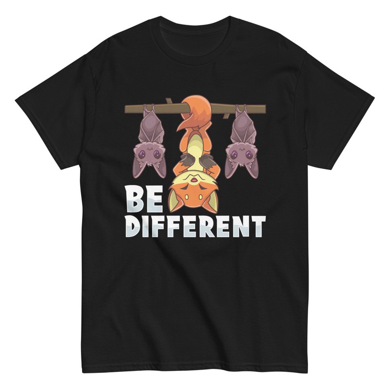 Camisetas: Camiseta Be Different con zorro y murciélagos