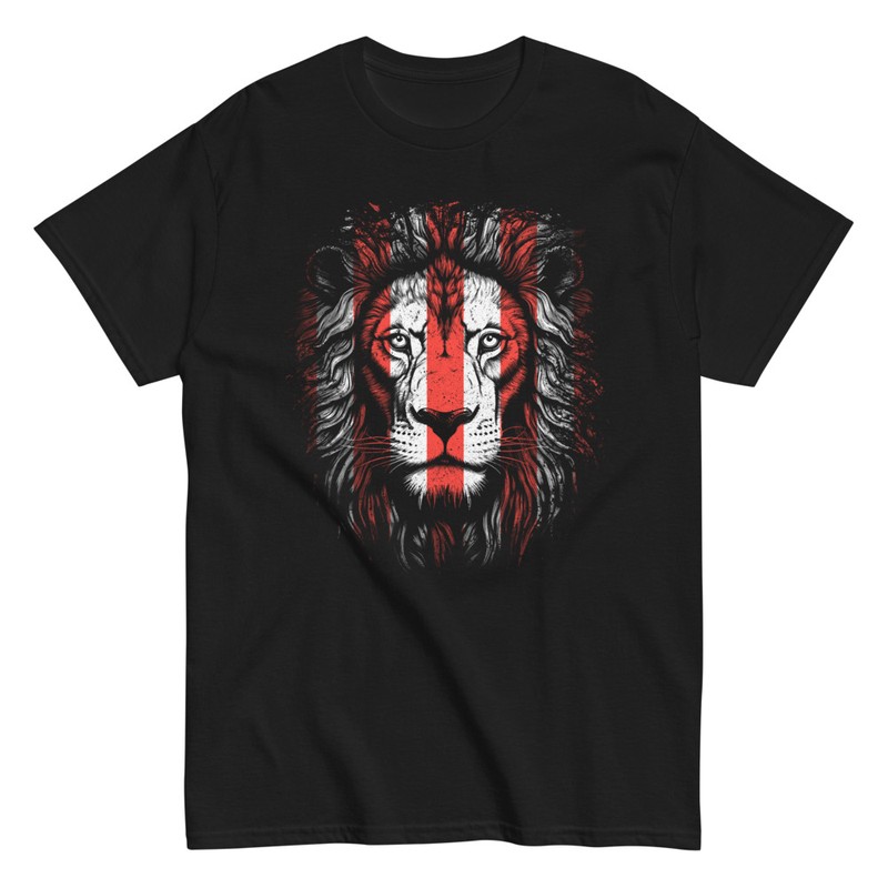 Camisetas: Camiseta león rojiblanco para hinchas