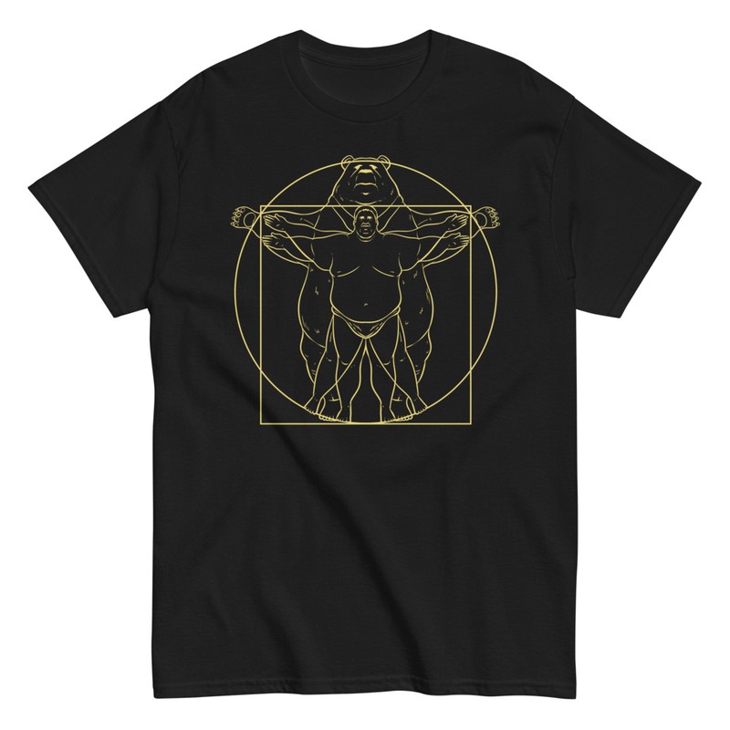 Camisetas: Oso Hombre De Vitruvio Gordo Da Vinci