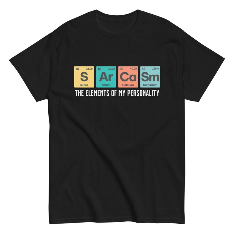 Camisetas: Elementos Químicos Sarcasmo