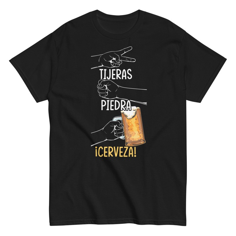 Camisetas: Tijeras Piedra Cerveza