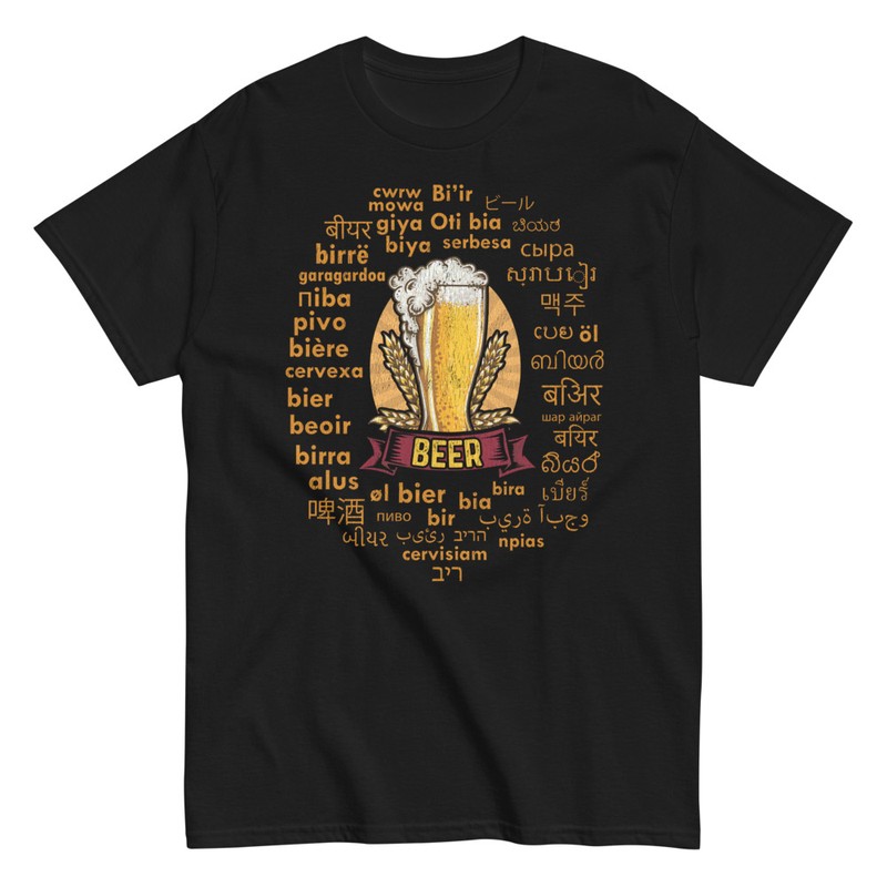 Camisetas: Palabra Cerveza En Idiomas