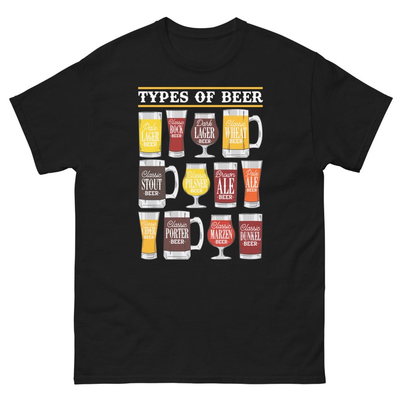 Camisetas: Tipos de Cerveza Gráfico