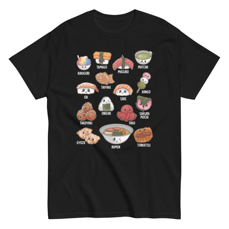 Camisetas: Tipos de Sushi Kawaii