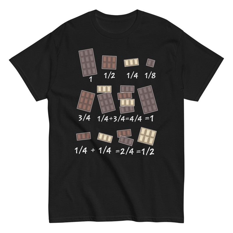 Camisetas: Fracciones Matemáticas de Chocolate