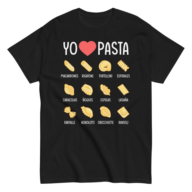 Camisetas: Yo Amo La Pasta - Tipos de Pasta