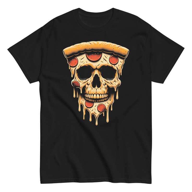 Camisetas: Calavera de Pizza