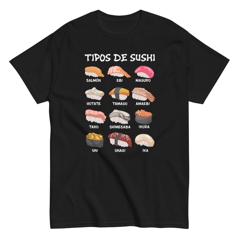 Camisetas: Tipos de Sushi Comida Japonesa