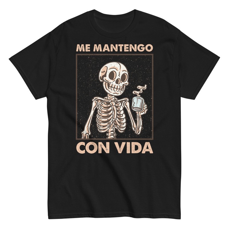 Camisetas: Esqueleto con Taza de Café
