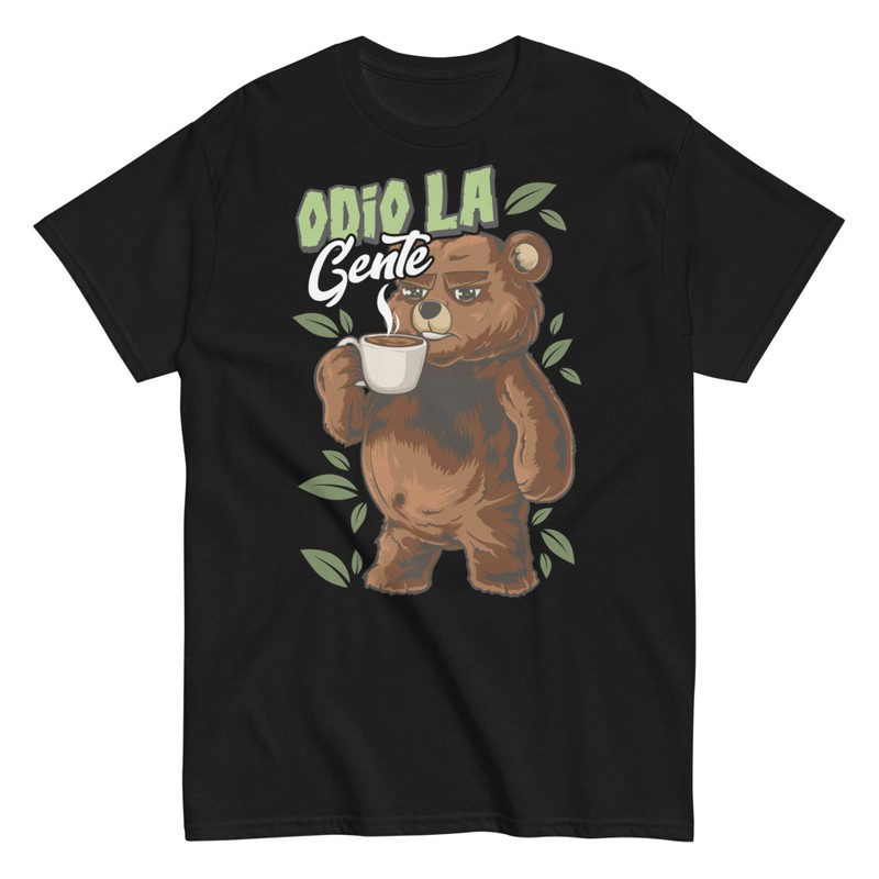 Camisetas: Oso Bebiendo Café Odio a la Gente
