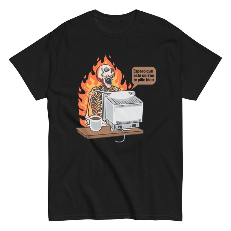 Camisetas: Esqueleto Nervioso en la Oficina