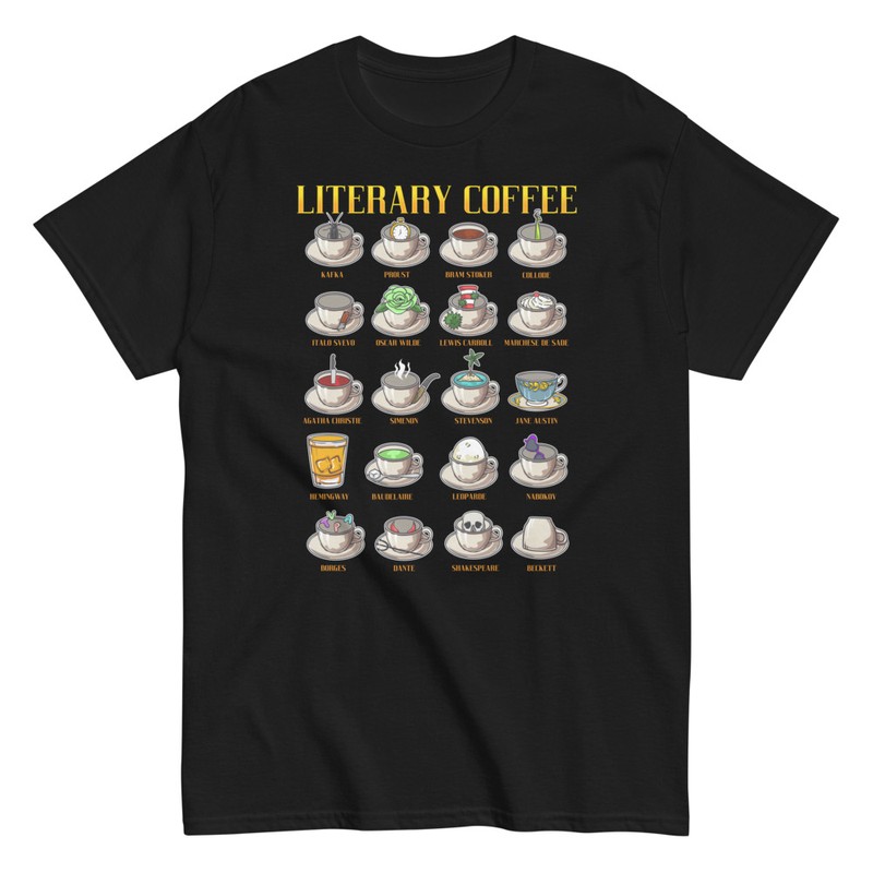 Camisetas: Cafés de Grandes Maestros de la Literatura