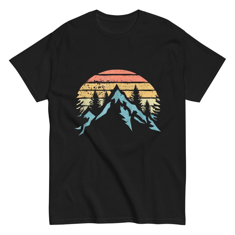 Camisetas: Montañas y Puesta de Sol Vintage