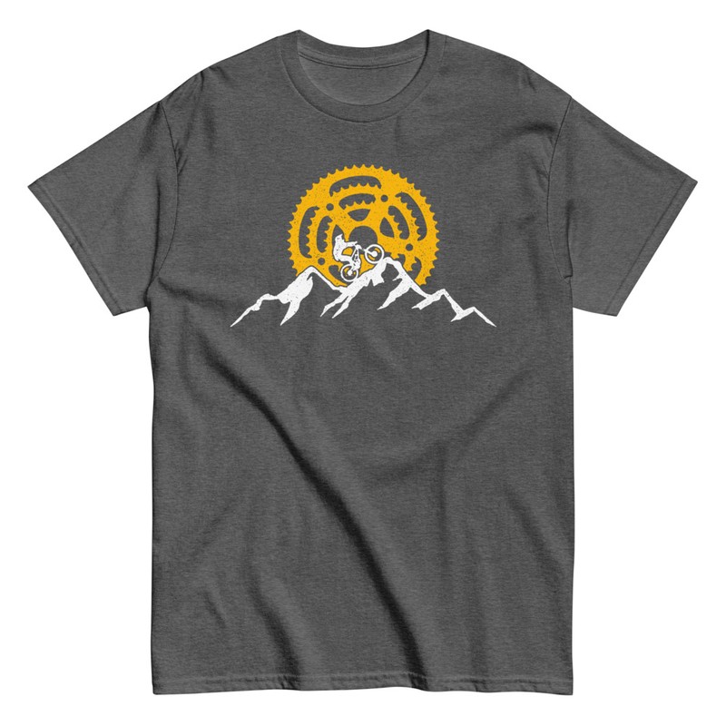 Camisetas: Ciclista MTB y Platos en Montañas