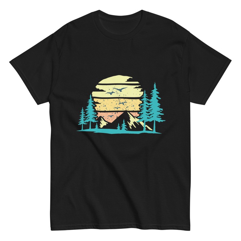 Camisetas: Bosque y Puesta de Sol Retro