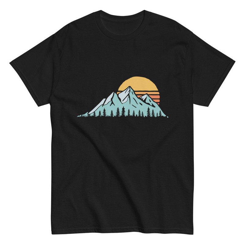 Camisetas: Puesta de Sol Montes Nevados y Bosque