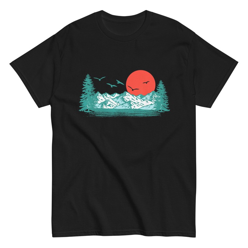 Camisetas: Paisaje Montañas Nevadas y Sol
