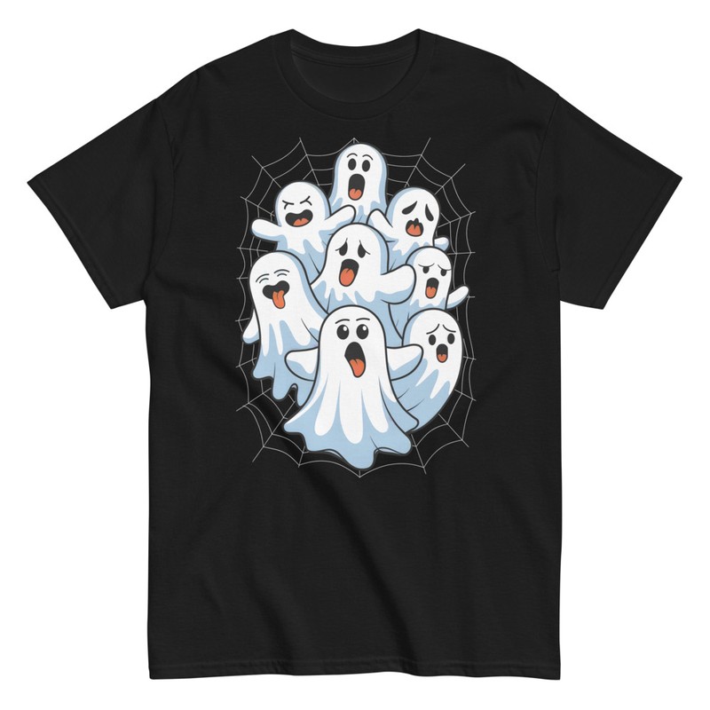 Camisetas: Fantasmas Divertidos en Tela de Araña Halloween