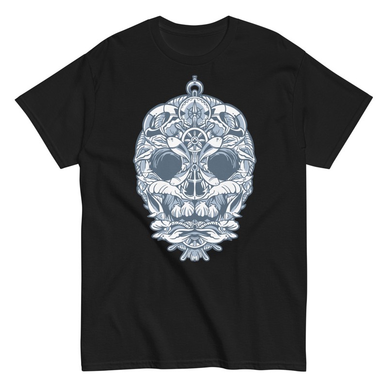 Camisetas: Calavera Con Motivos Marinos Halloween