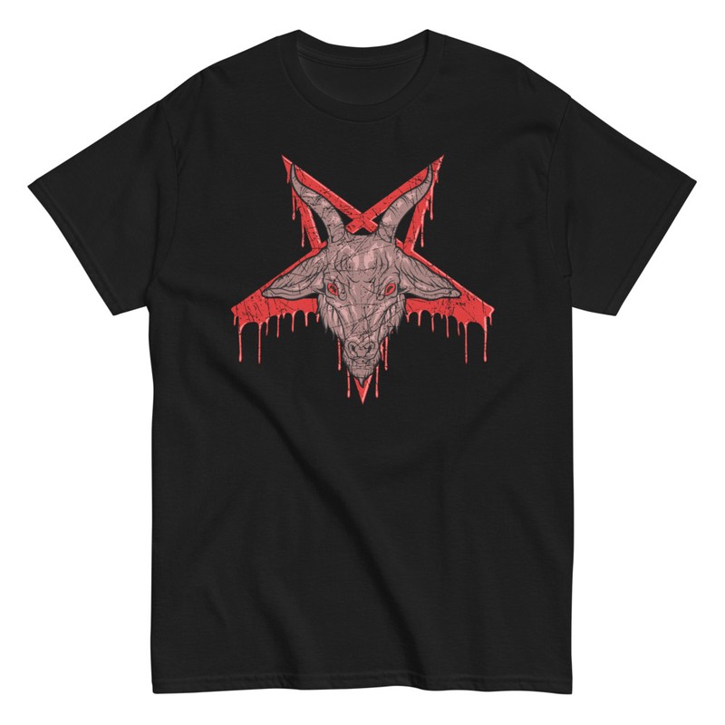 Camisetas: Cabra Demoníaca Pentagrama Sangriento Halloween