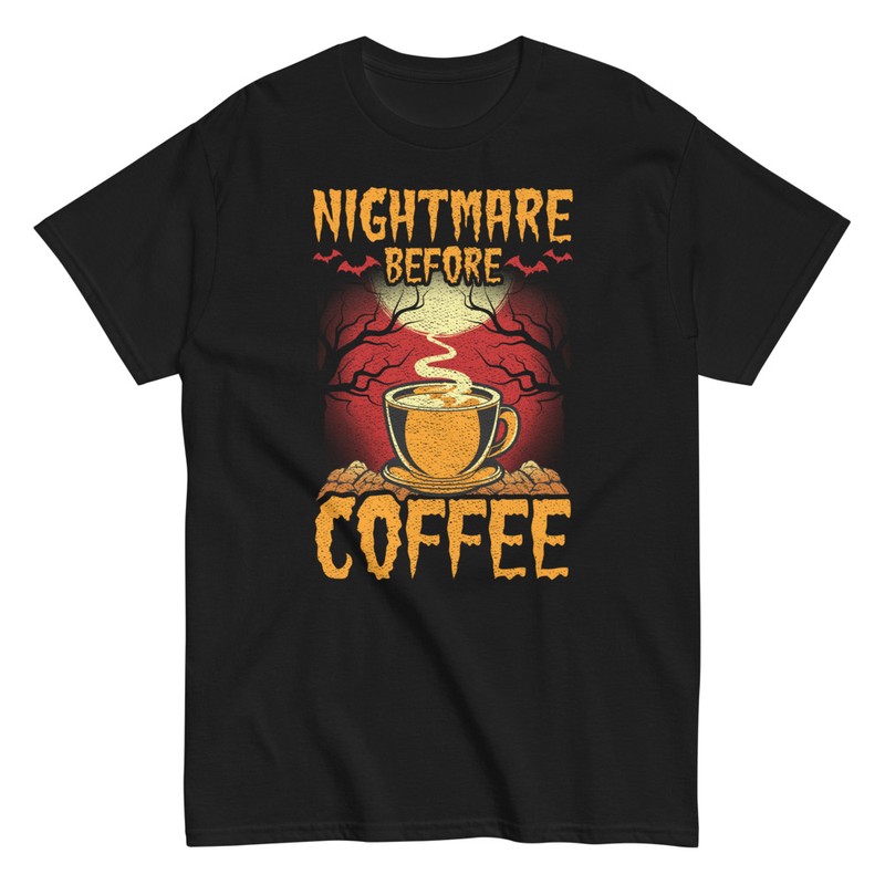 Camisetas: Escena de Horror Nightmare Before Coffee
