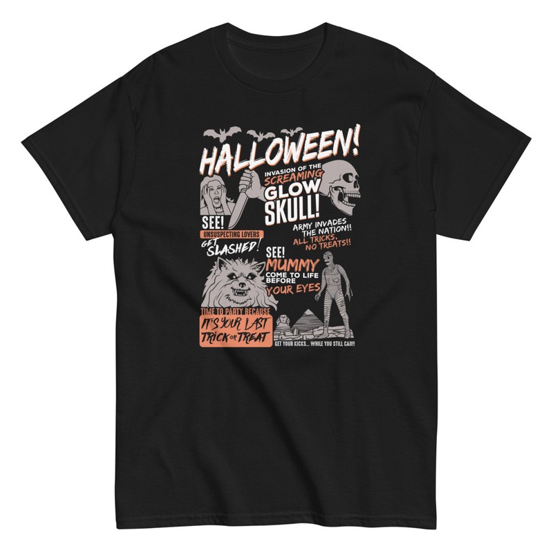 Camisetas: Cómic Retro de Película de Terror de Halloween