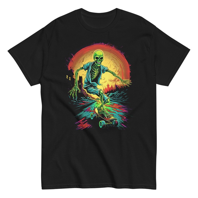 Camisetas: Camiseta esqueleto skate zombi