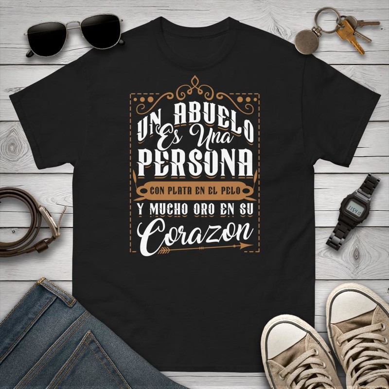 Camisetas: Abuelo con Plata y Oro en el Corazón