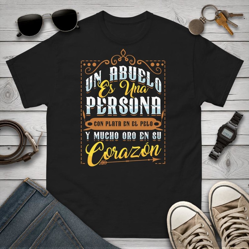 Camisetas: Abuelo con Plata y Oro en su Corazón