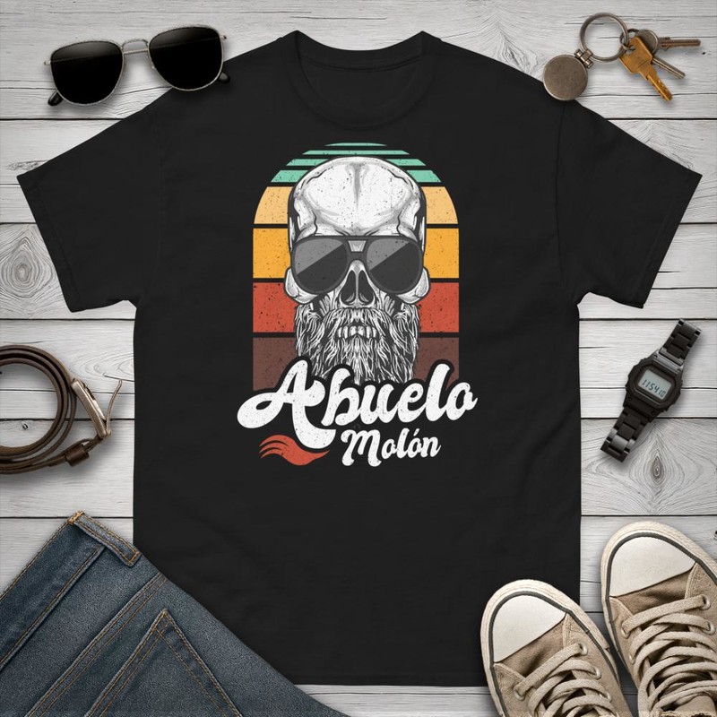 Camisetas: Abuelo Molón Calavera Barbuda