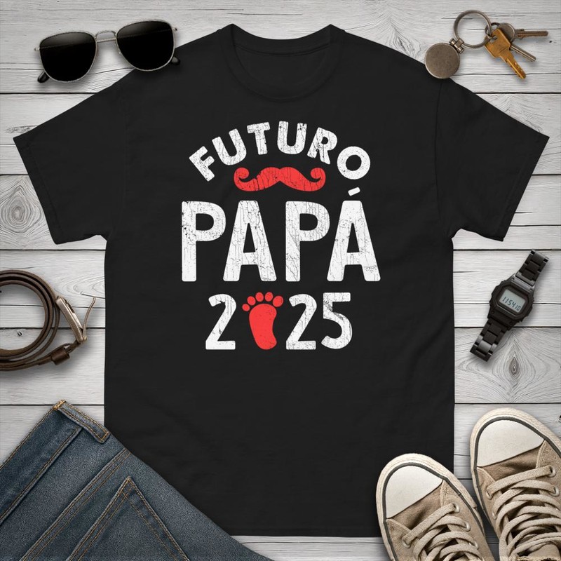 Camisetas: Futuro Papá 2025 Celebración