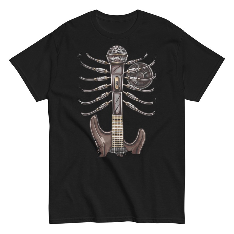 Camisetas: Guitarra Eléctrica y Micrófono Rock