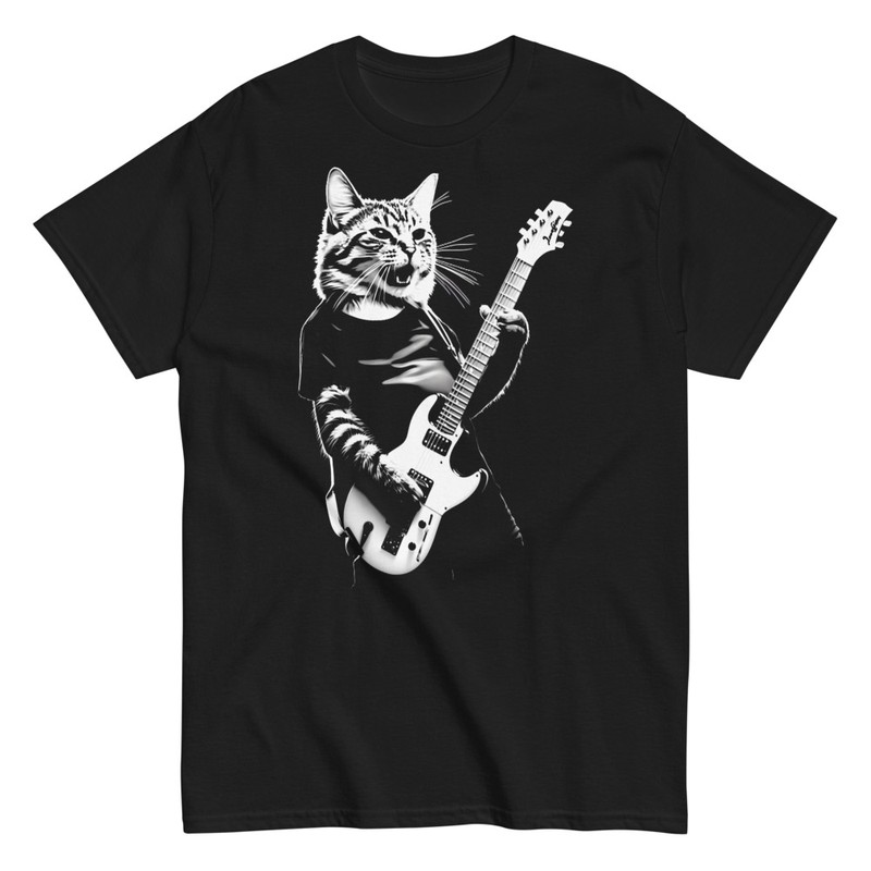 Camisetas: Gato Guitarrista Heavy Metal