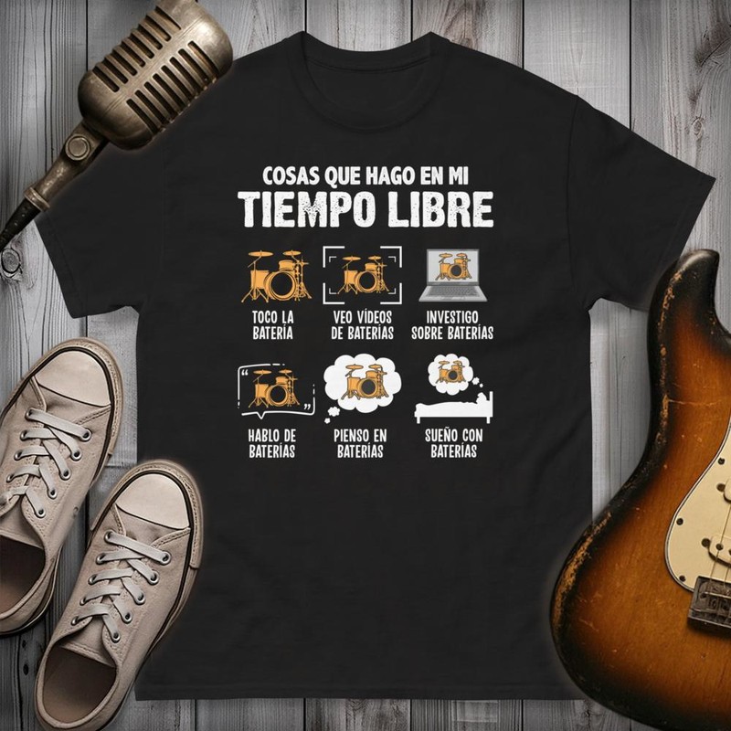 Camisetas: Cosas de Baterista en Tiempo Libre