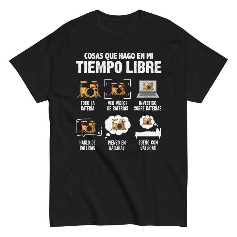 Camisetas: Cosas de Baterista en Tiempo Libre