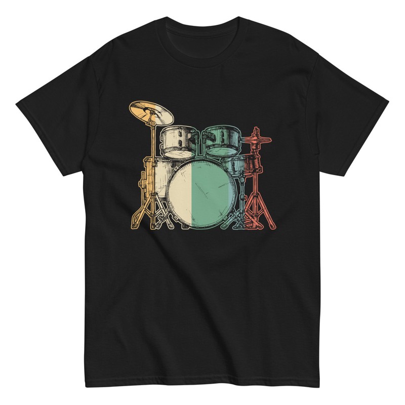 Camisetas: Batería de Banda de Rock Vintage