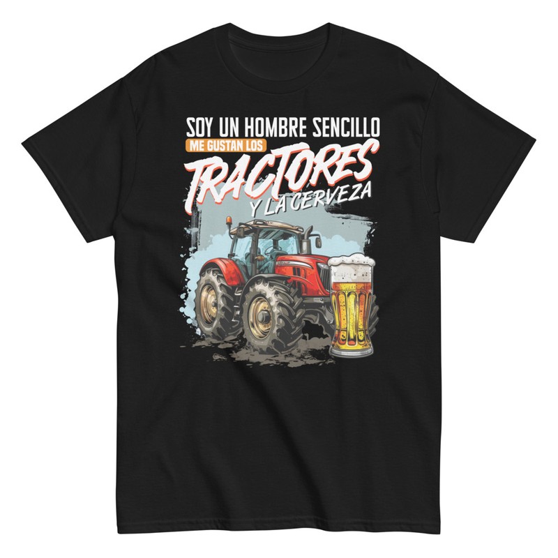 Camisetas: Hombre Sencillo Tractores Cerveza