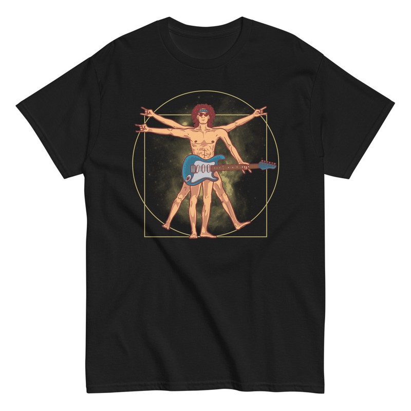 Camisetas: Hombre de Vitruvio Guitarrista