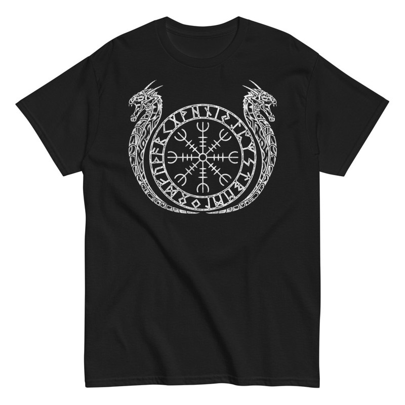 Camisetas: Círculo de Runas y Dragones Vikingos