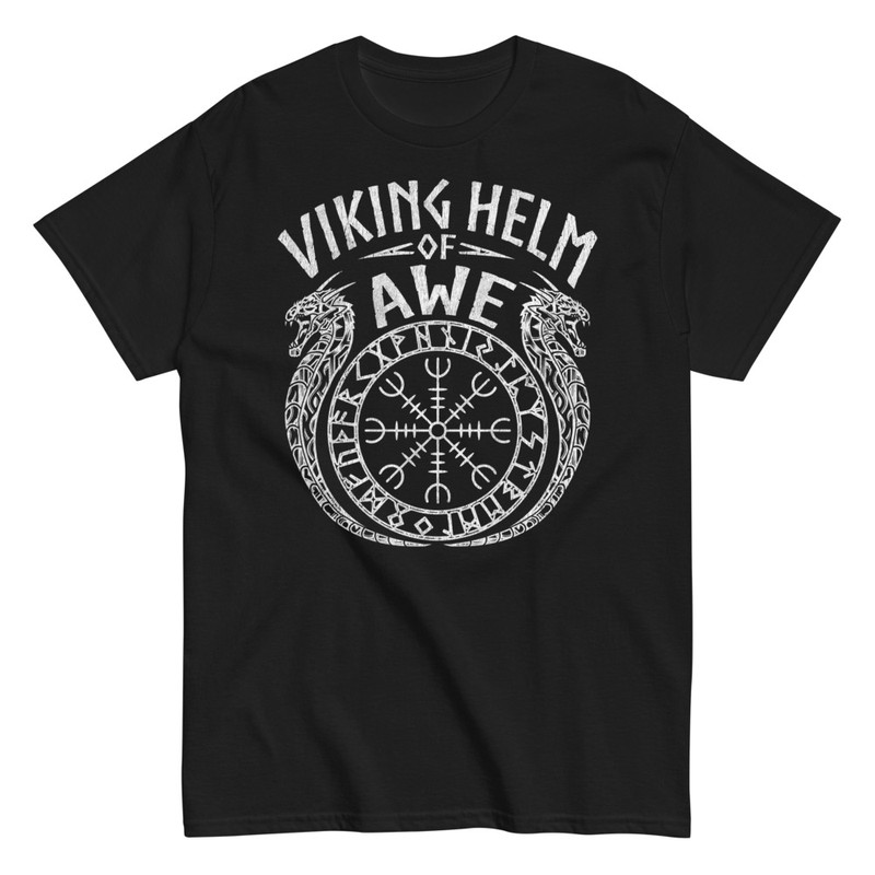 Camisetas: Viking Helm Of Awe y Dragones