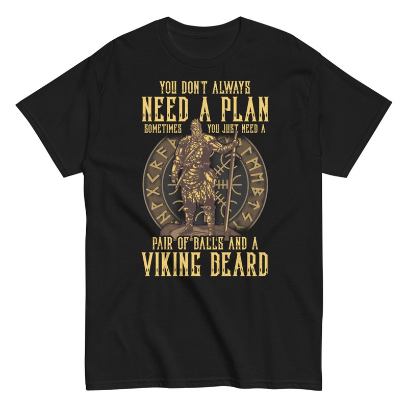 Camisetas: Barba Vikinga y Runas Divertidas