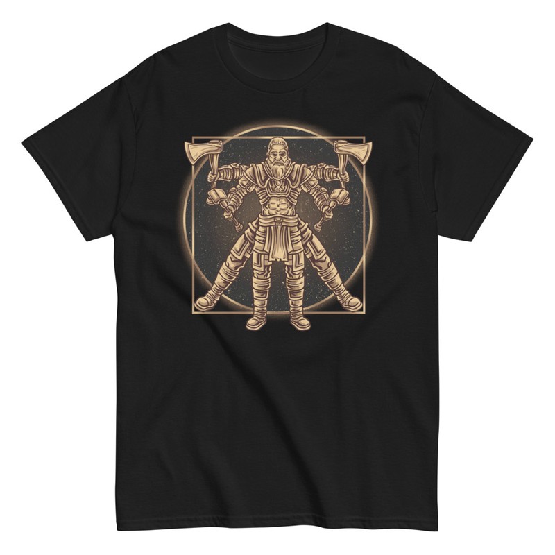 Camisetas: Hombre de Vitruvio Vikingo