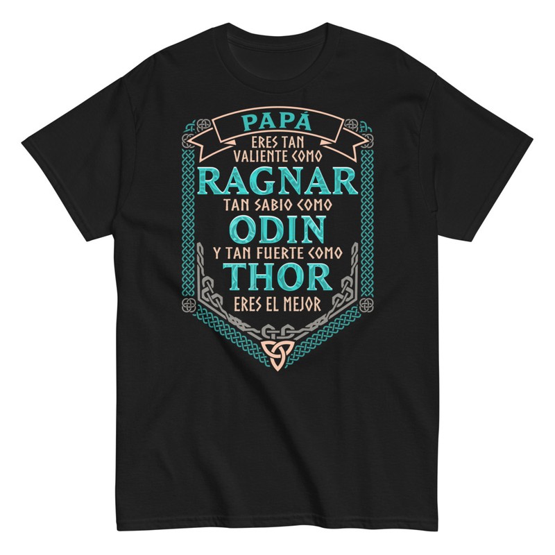 Camisetas: Papá Vikingo: Ragnar, Odín y Thor