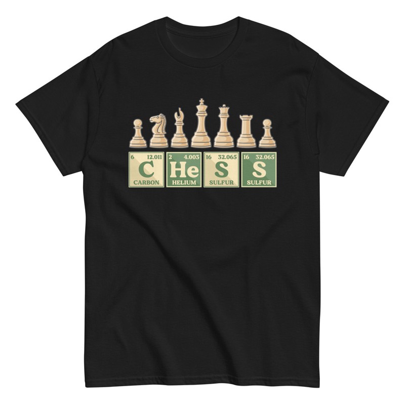 Camisetas: Ajedrez y Química: Piezas en la Tabla Periódica