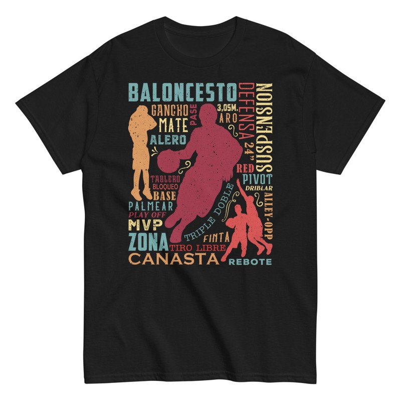Camisetas: Nube de Palabras Baloncesto Vintage