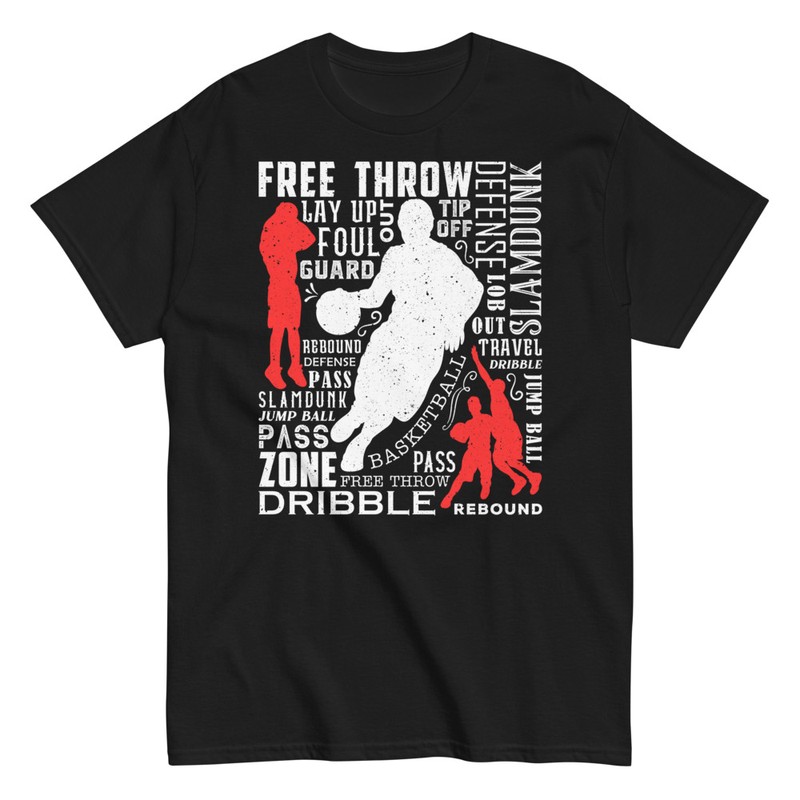 Camisetas: Palabras y Siluetas de Baloncesto Vintage