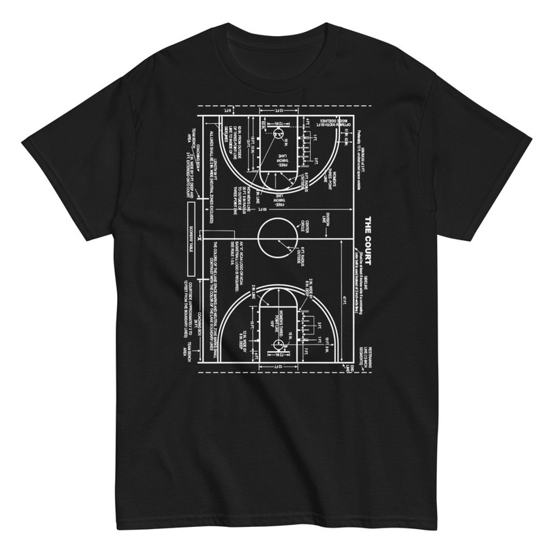 Camisetas: Croquis Plano Cancha Baloncesto
