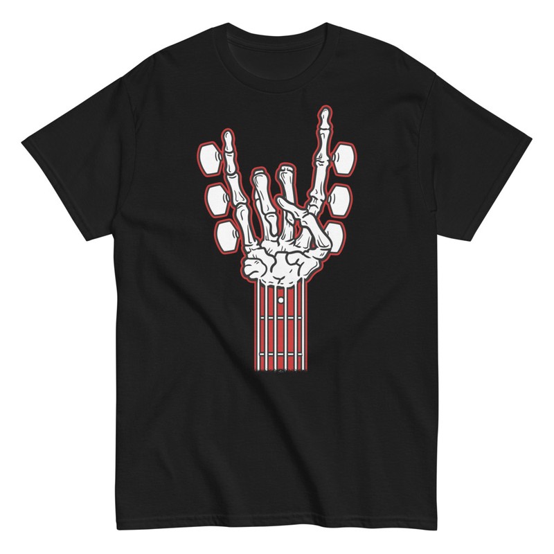 Camisetas: Mano Esqueleto Mástil Rock