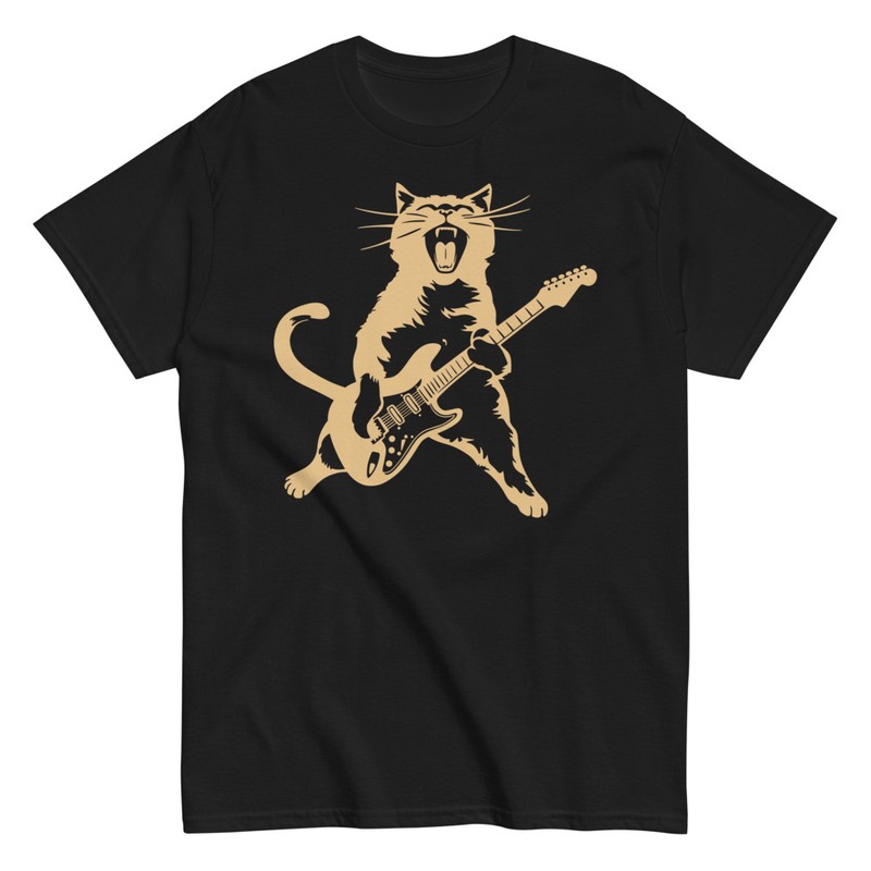 Camisetas: Gato Guitarrista Heavy Metal