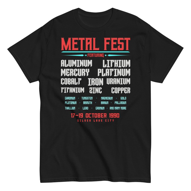 Camisetas: Cartel Heavy Metal Elementos Químicos
